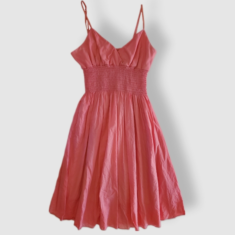 Estam | Peach V-Neck Spaghetti Strap Dress